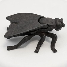 Vintage Cast Iron Fly Ashtray Match Safe Trinket Box Insect JM 261 Gothic Decor picture