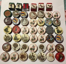 48 x VINTAGE Potpourri Press ASSORTED Round & Square  Metal Tins. 1980’s.  Nice picture