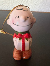 vintage 1975 Peanuts Charlie Brown ceramic Christmas ornament picture