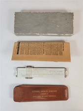 National Carbon Company R.C. Pickett Model No. 200 Slide Rule w/ Case & Box 1949 picture