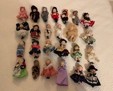 Vintage Handmade Bisque Miniature Children Around the World Dolls picture