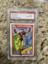 IRON MAN  1990 Impel Marvel Card #42 GRADED 10 MINT🔥 picture