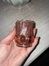 Vintage Defendant Pink Glass Bead Design Toothpick Holder Collectible Rare picture