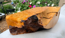 Jeff Vollmer Hand Carved BuckEye Burl Wood Puzzle Trinket Box w/ Secret Chamber picture