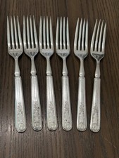 1847 Rogers Bros. COLONY Silverplate Floral Scroll DINNER FORK 7.5”. (5pcs) picture