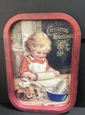 Ohio Wholesale Vintage Victorian Style “ Cookies For Christmas” Tin Serving Tray picture