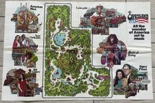 VTG Opryland Theme Amusement Park Cartoon Souvenir Map Nashville Tennessee 1970s picture