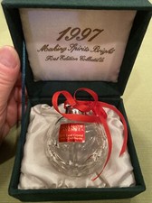 1997 Madison Avenue Lead Crystall Ball Ornament w/ Tree Design in Original Box picture