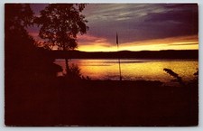 Vintage Postcard, Sunset over Lake picture