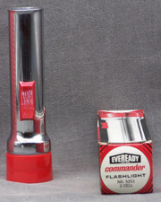 Vintage Eveready Triple Plated Chrome Finish No 5251 Commander Flashlight USA picture