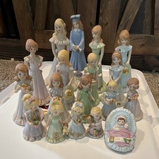 Enesco 1981 Growing Up Girls Porcelain Birthday Doll Set Ages Baby To Grad picture