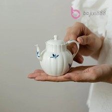 130ml Ceramic Handpainted Butterfly Orchid Teapot Household Tea Soaking Kettle picture