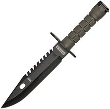Wartech M 9 Bayonet S 3039 BKGN Survival Knife with Sheath Black Green picture