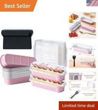 25 Pack Mini Cake Pans with Lids & Spoons - Perfect for Parties & Picnics picture