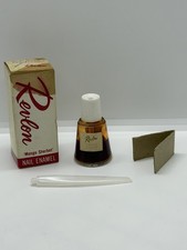 Vintage Revlon Mango Sherbet Nail Polish 1/2 Oz Bottle w/ Box Inserts 1950s 60s picture