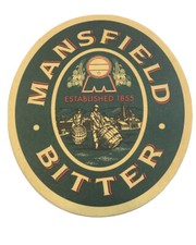 Mansfield Bitter Ale Beer Coaster 2 Sided Bar Man Cave Never Used NOS  picture