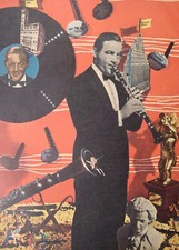 1945 Original Esquire Art WWII Era Photo Collage BENNY GOODMAN Helicopter  picture