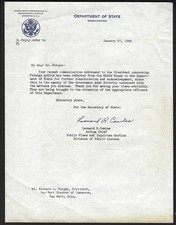 1948 Acknowledgment of Letter Sent to White House - Department of State picture