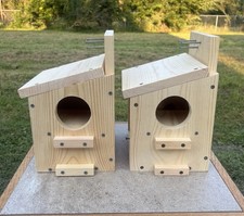 2 PC Squirrel Nesting Box House With Preditor Guards & Easy Access Door To Clean picture