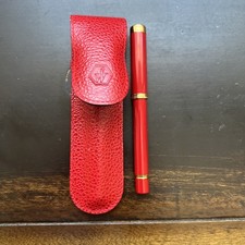 Vintage Waterman Lady Charlotte Red Lacquer and Gold Plated Pen and Case France picture