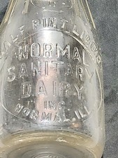 Bloomington  Normal Ill  Illinois Milk Bottle Half Pint Sanitary Dairy Bottle  picture