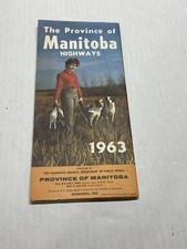Vintage 1963 Manitoba Canada Official Highway Travel Map 60s Ephemera picture