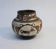 Historic Zuni Pottery Jar with Deer ca 1890 picture