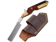 Old Ram Handmade Straight D2 Steel Razor with Wood & Bone Handle + Sheath picture