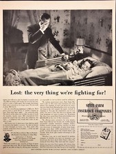 1942 State Farm Insurance Coupon Drivers Guide Buy War Bonds Vintage Print Ad picture
