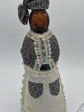 Vintage Folk Art  Mrs. Butterworth Painted Glass Syrup Bottle 1960s picture