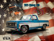 1973 Chevy 310 collage  Metal Sign 9
