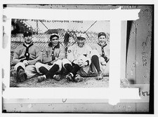 Baldy Louden,?,Bill Covington,Ralph Works,Detroit AL (baseball),c1912,smiling picture