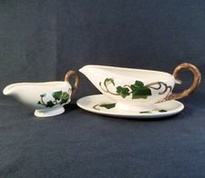 2 Metlox Poppytrail California Ivy Large and small Gravy Boats and Platter picture