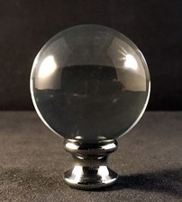 LAMP FINIAL-LARGE ORB OPTIC CRYSTAL LAMP FINIAL WITH CHROME BASE picture