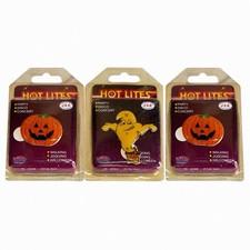 Rare Vintage Hot Lites V2.0 Halloween Magnetic Lights Pumpkin Ghost Lot of 3 NOS picture