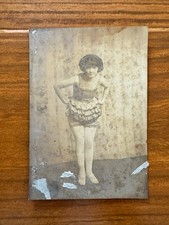 Antique Exotic Photo Naughty Bathing Suit Woman 1920s Swimsuit Flapper Snapshot picture