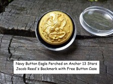 Old Rare Vintage Antique War Relic Navy Button Loaded with Gold Free Button Case picture