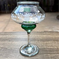 Vintage Eamon Glass Ireland Claddagh Hand Engraved 7.5