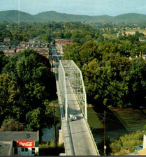 * VTG Chrome Postcard Aerial View Williamsburg KY US 25W Coke Sign Chrome picture