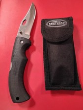 Kentucky Cutlery Folding Hunting Knife w/Sheath Rubber Grip Handle  picture