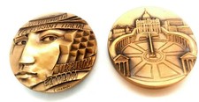 St. Peter's Square Collectible Bronze Medal, Made in Milan,Italy w/Free Postcard picture