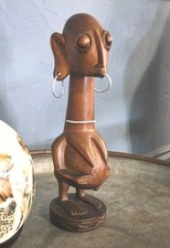 African Hand Carved Wood Tribal Fertility Figure 10.5 inches Tall picture