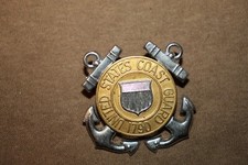 Original 1960's Era U.S. Coast Guard Metal Cap Badge, Screw Back & Maker Stamped picture