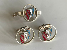 1959 - 1977 Vintage BUICK LOGO Gold-Tone CUFF LINKS & TIE BAR SET   EXCELLENT   picture