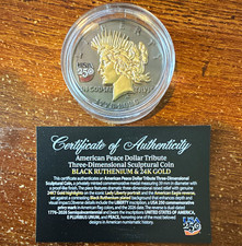 2026 American Peace Dollar Tribute Liberty Eagle 24K Gold & Black Ruthenium picture