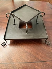 Partylite 2 piece Tiered Wrought Iron Centerpiece Candle Holder Food Server picture