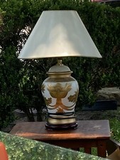 Vintage 1950s White Gold Lamp picture