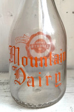 Vintage MOUNTAIN DAIRY Milk Bottle - Quart 32 oz, Orange picture