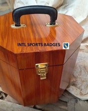 Wood & Red Velvet Case for Shriners Fez Hats Masonic Freemason picture