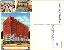 The Ambassador Hotel Main Dining Room Swimming Pool Washington DC Postcard picture